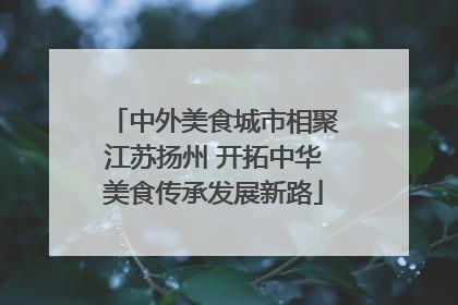 中外美食城市相聚江苏扬州 开拓中华美食传承发展新路