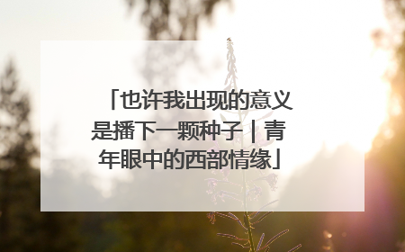 也许我出现的意义是播下一颗种子｜青年眼中的西部情缘