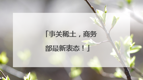 事关稀土，商务部最新表态！