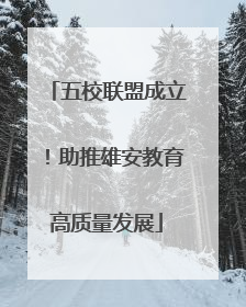 五校联盟成立！助推雄安教育高质量发展