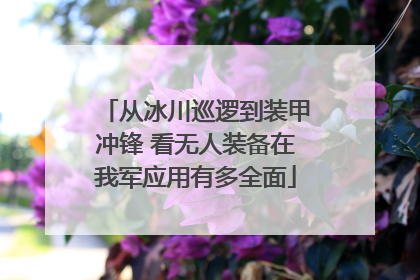 从冰川巡逻到装甲冲锋 看无人装备在我军应用有多全面