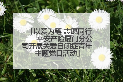 以爱为笔 志愿同行——平安产险厦门分公司开展关爱自闭症青年主题党日活动