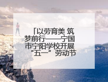 以劳育美 筑梦前行——宁国市宁阳学校开展“五一”劳动节系列活动