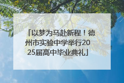 以梦为马赴新程！德州市实验中学举行2025届高中毕业典礼