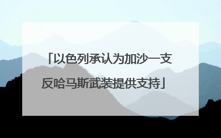 以色列承认为加沙一支反哈马斯武装提供支持