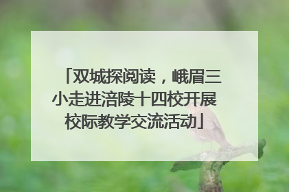 双城探阅读，峨眉三小走进涪陵十四校开展校际教学交流活动
