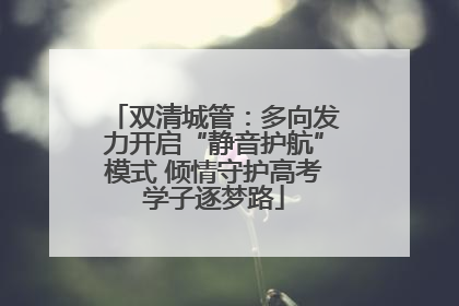 双清城管：多向发力开启“静音护航”模式 倾情守护高考学子逐梦路