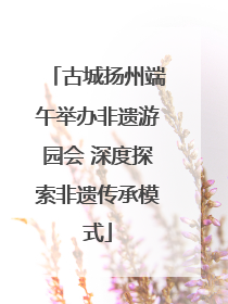 古城扬州端午举办非遗游园会 深度探索非遗传承模式