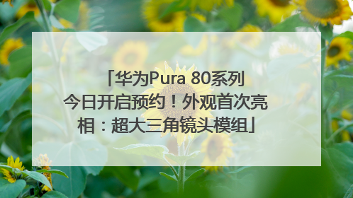 华为Pura 80系列今日开启预约！外观首次亮相：超大三角镜头模组