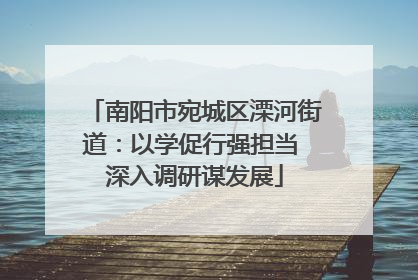 南阳市宛城区溧河街道：以学促行强担当 深入调研谋发展