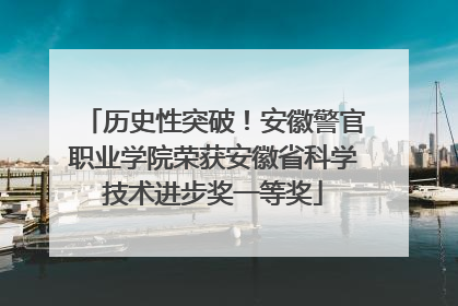 历史性突破！安徽警官职业学院荣获安徽省科学技术进步奖一等奖