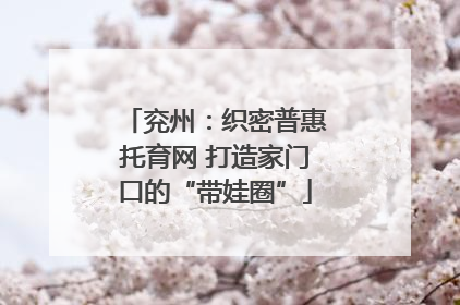 兖州：织密普惠托育网 打造家门口的“带娃圈”