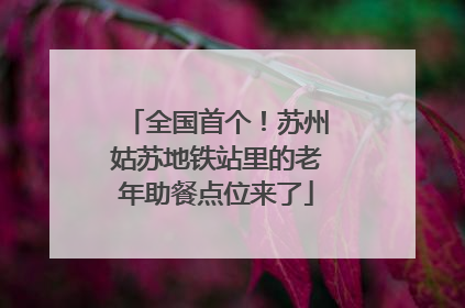 全国首个！苏州姑苏地铁站里的老年助餐点位来了