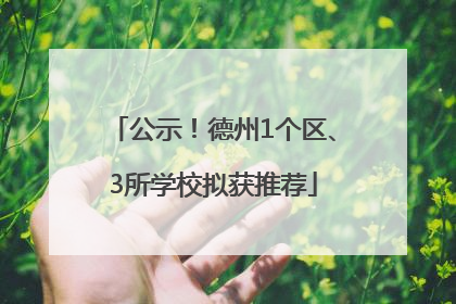 公示！德州1个区、3所学校拟获推荐