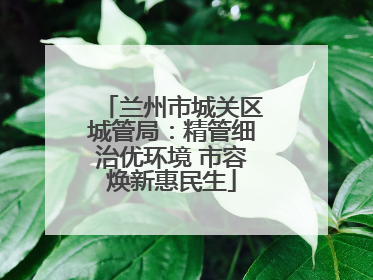 兰州市城关区城管局：精管细治优环境 市容焕新惠民生