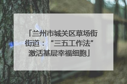 兰州市城关区草场街街道：“三五工作法”激活基层幸福细胞