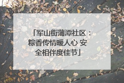 军山街蒲潭社区：粽香传情暖人心 安全相伴度佳节