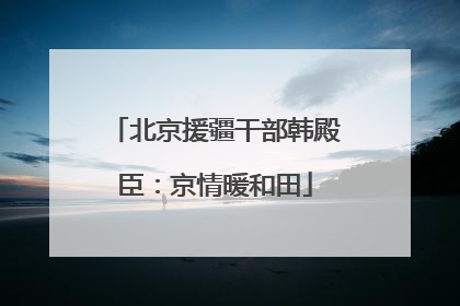 北京援疆干部韩殿臣：京情暖和田