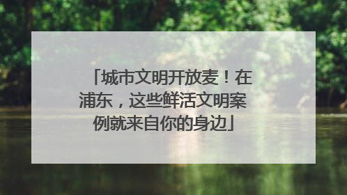 城市文明开放麦！在浦东，这些鲜活文明案例就来自你的身边