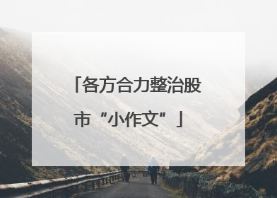 各方合力整治股市“小作文”