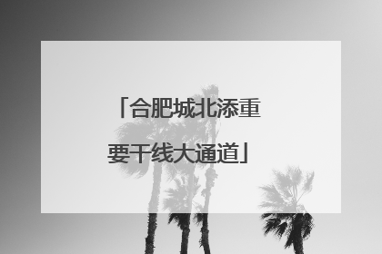 合肥城北添重要干线大通道