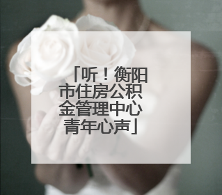 听！衡阳市住房公积金管理中心青年心声