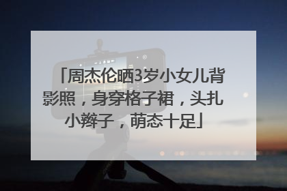 周杰伦晒3岁小女儿背影照，身穿格子裙，头扎小辫子，萌态十足
