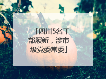 四川5名干部履新，涉市级党委常委