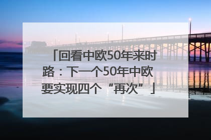 回看中欧50年来时路：下一个50年中欧要实现四个“再次”