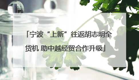 宁波“上新”往返胡志明全货机 助中越经贸合作升级