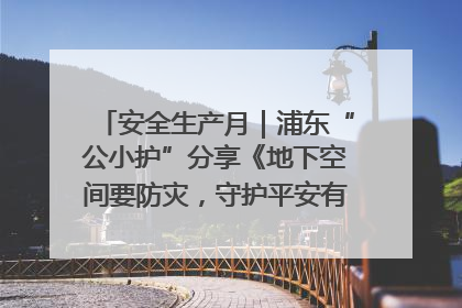 安全生产月｜浦东“公小护”分享《地下空间要防灾，守护平安有我在》安全谣