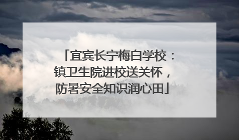 宜宾长宁梅白学校：镇卫生院进校送关怀，防暑安全知识润心田