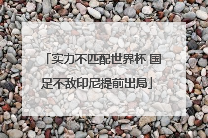 实力不匹配世界杯 国足不敌印尼提前出局