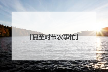 夏至时节农事忙