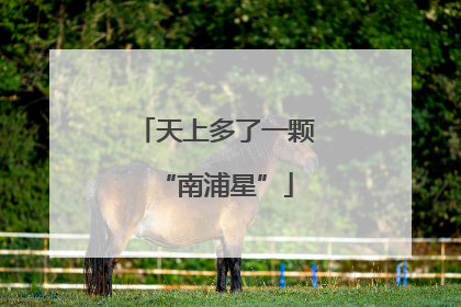 天上多了一颗“南浦星”
