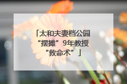 太和夫妻档公园“摆摊”9年教授“救命术”