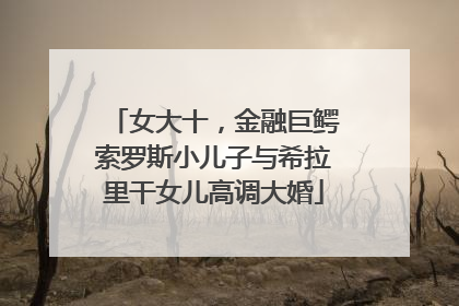 女大十，金融巨鳄索罗斯小儿子与希拉里干女儿高调大婚