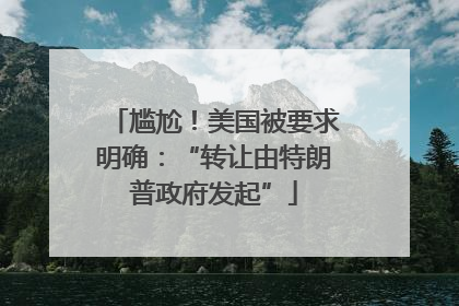 尴尬！美国被要求明确：“转让由特朗普政府发起”