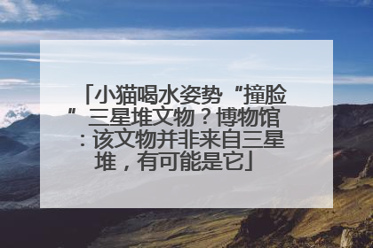 小猫喝水姿势“撞脸”三星堆文物？博物馆：该文物并非来自三星堆，有可能是它