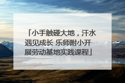 小手触碰大地，汗水遇见成长 乐师附小开展劳动基地实践课程