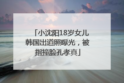 小沈阳18岁女儿韩国出道照曝光，被指撞脸孔孝真