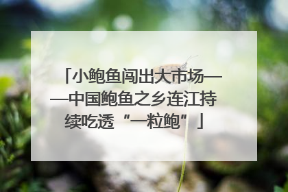 小鲍鱼闯出大市场——中国鲍鱼之乡连江持续吃透“一粒鲍”