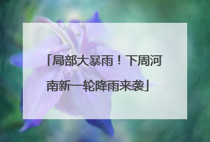 局部大暴雨！下周河南新一轮降雨来袭