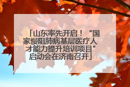 山东率先开启！“国家慢阻肺病基层医疗人才能力提升培训项目”启动会在济南召开