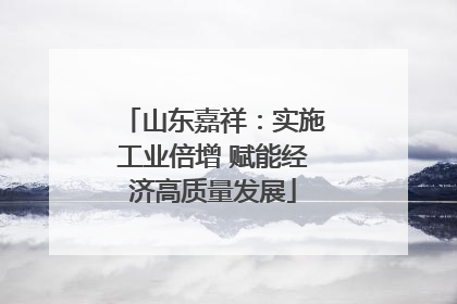 山东嘉祥：实施工业倍增 赋能经济高质量发展
