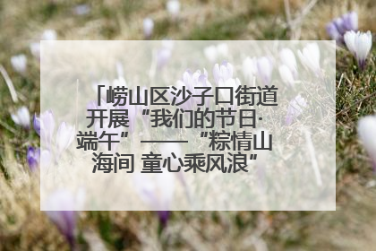 崂山区沙子口街道开展“我们的节日·端午”——“粽情山海间 童心乘风浪”文明实践活动