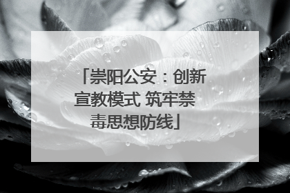 崇阳公安：创新宣教模式 筑牢禁毒思想防线