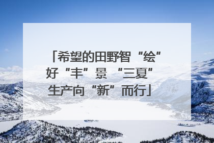 希望的田野智“绘”好“丰”景 “三夏”生产向“新”而行