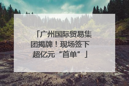 广州国际贸易集团揭牌！现场签下超亿元“首单”