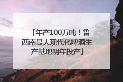 年产100万吨！鲁西南最大现代化啤酒生产基地明年投产